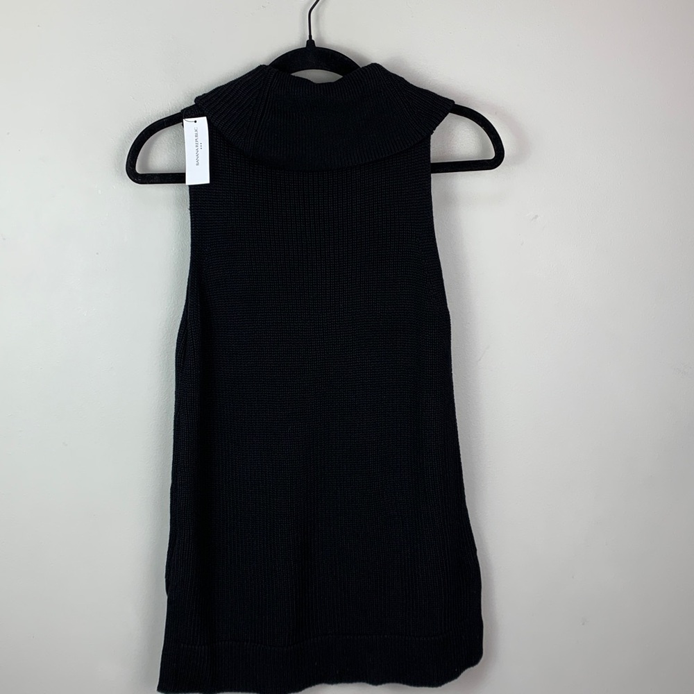 Banana Republic Factory Cowl Neck Sleeveless Tunic Sweater Black NEW! - Picture 4 of 8